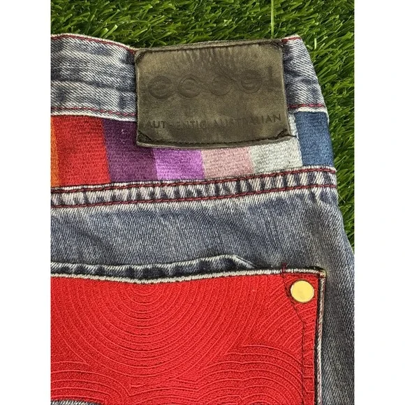 VTG Coogi Jeans Mens 36x33 Blue Y2K Hip Hop Baggy Embroidered Colorful Tag 34x32